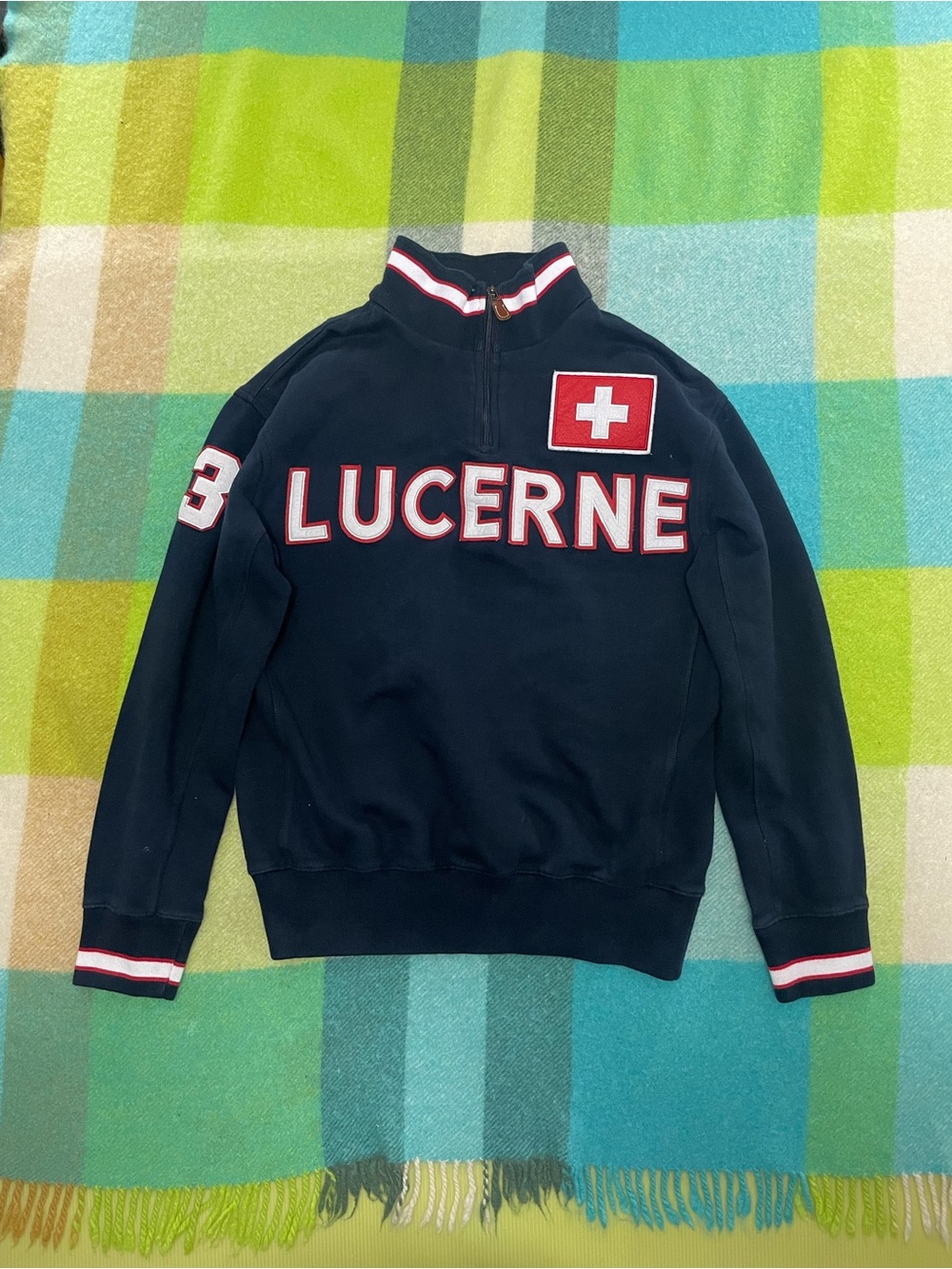 Vintage y2k Swiss polo club quarter zip